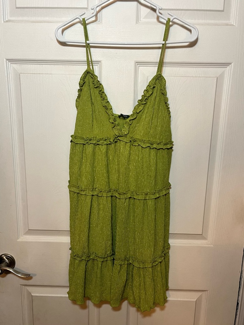 wild fable Green Ruffled Tiered Slip Dress